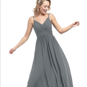 Azazie Blake Dress in Steel Gray